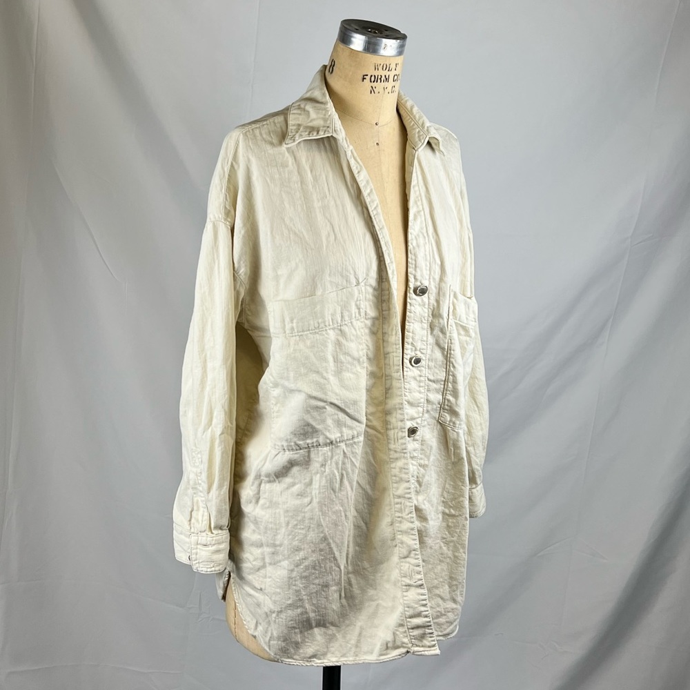 New Zara Linen Oversized Button Up